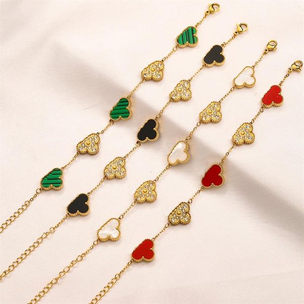 Роскошный многоцветный браслет-цепочка, дизайнерский браслет из 18-каратного золота, модные браслеты с цветами для влюбленных пар, предназначенные для женщин, высококачественный Jew2971