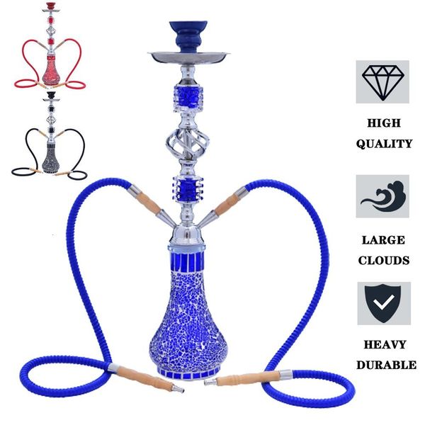 Outros Home Garden Glass Shisha Set Hookah Pot Convencional Hookah com Mangueira Base de Vidro Frasco Shisha Nargile Cachimbas Acessórios Tubo de Água 230912