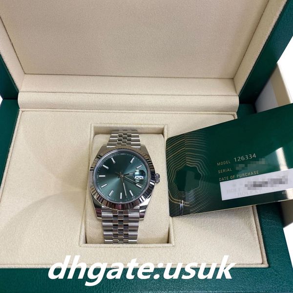 Orologio da uomo 16 Fotografia a colori Quadrante verde menta 41 mm Movimento 2813 Orologi Presidente Jubilee Bracciale 126333 126334 Orologio meccanico automatico da immersione luminoso da polso da uomo