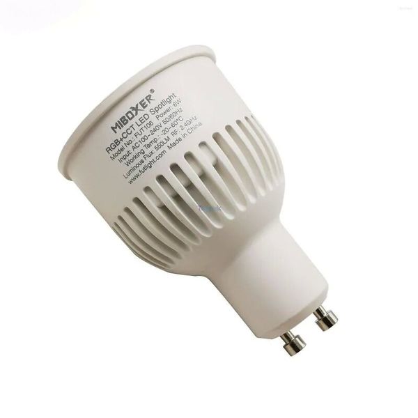 Miboxer fut106 6w gu10 rgb cct led refletor regulável AC100-240V wifi controle spot light para quarto ll