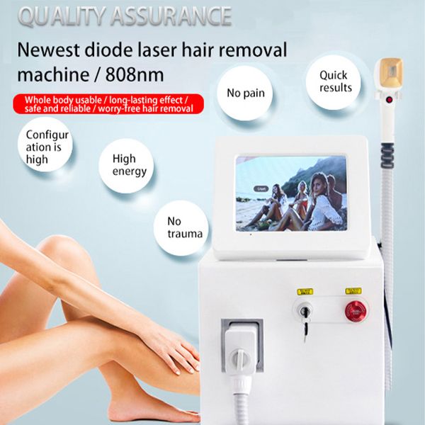 Removedor de pelos indolor de ponto de gelo aprovado pela CE 808nm Diodo de depilação Laser Tratamento de acne Instrumento de remoção de manchas de rugas com tela LCD