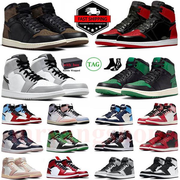 Scarpe da pallacanestro da uomo OG 1s basse da donna Nero Phantom Reverse Mocha Panda Rosa Skyline Royal Blue Panda Mids Golf 1961 Spider-Verse Big Size 13 Scarpe da uomo Scarpe da ginnastica per giovani