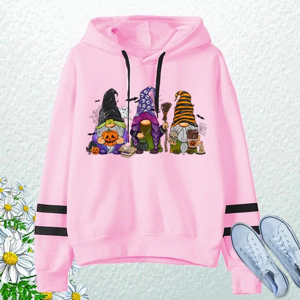 Felpe con cappuccio da donna 2023 Halloween Gnome Kawaii abiti invernali per donna uomo Vintage Trendy Felpa Hiphop Streetwear Y2k Pullover felpa con cappuccio