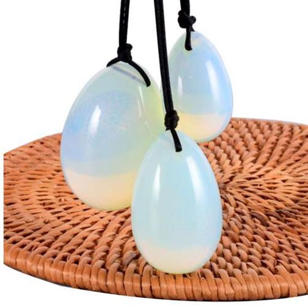 Set di uova di giada trapano Opalite Yoni Egg minerale quarzo pietra guarigione palla da massaggio Kegel esercizio muscolare del pavimento pelvico per le donne238E