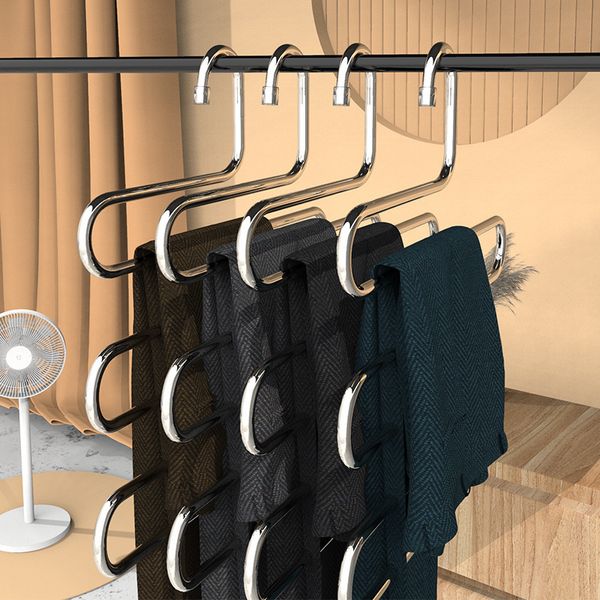 Cabides racks multifuncional de aço inoxidável calças rack armário organizador pant cabide multicamadas armazenamento roupas economia espaço 230912