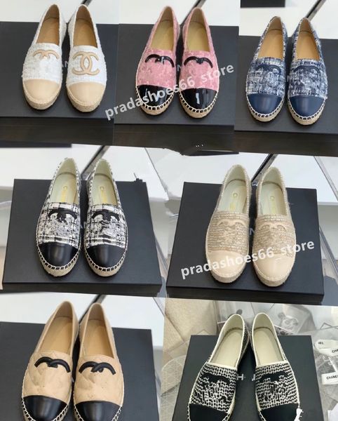 Парижская женская обувь канал 2023 Роскошные дизайнерские кроссовки Весенние эспадрильи Ленивая обувь Плоская мода Комфортный бренд для отдыха Дышащие женские лоферы cc Shoes