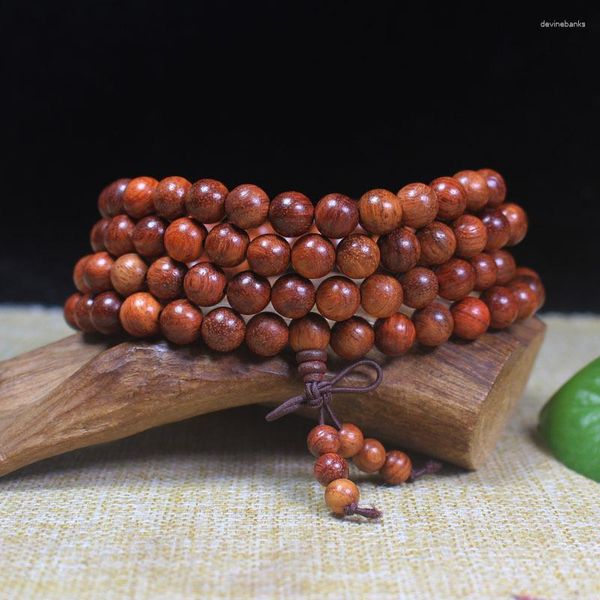 Bracelet de perles de bouddha en poire du Myanmar, chapelet en bois pour hommes et femmes, bijoux artisanaux, 108