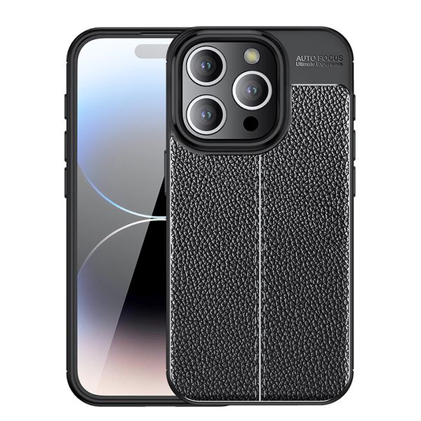 Custodie per telefoni di lusso con design in pelle per Iphone 15 Pro Max Samsung Galaxy A05 A05S A25 S23 FE Ultra Plus Google Pixel 8 Cover in TPU Litchi Texture