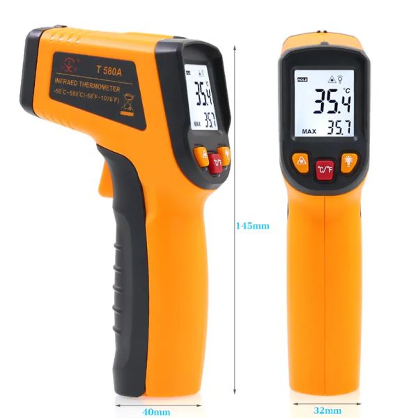 Instrumentos de temperatura infravermelhos do termômetro do laser de digitas sem contato-50-400 °c temperatura pirômetro ir laser ponto arma tester