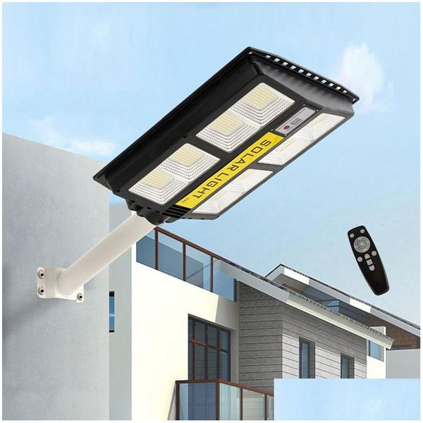 Luz de rua solar haste telescópica lâmpadas led pir sensor movimento lâmpada controle remoto tudo em uma parede para praça jardim ao ar livre wate dhydf