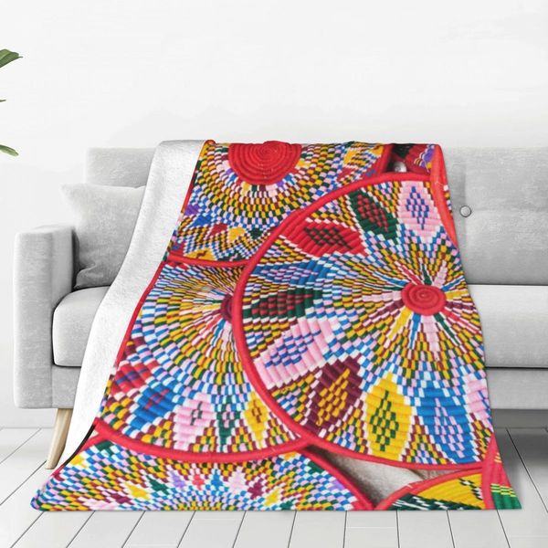 Battaniyeler Etiyopya Plakaları Sefed Flannel Battaniyeler Afrika Sanatı Geleneksel Komik Atma Battaniyesi Ev El Sofa 150*125cm 230912