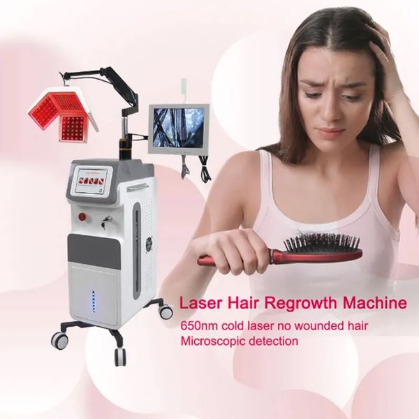 A mais nova máquina de beleza para remoção de cabelo a laser de diodo 650nm para tratamento de perda de cabelo O crescimento do cabelo a laser reduz a perda de cabelo Máquina de prevenção de perda de cabelo