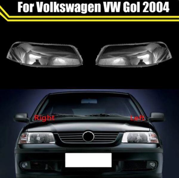 Frente do carro farol capa de lente vidro caso faróis abajur transparente escudo da lâmpada para volkswagen vw gol 2004 tampas luz automática