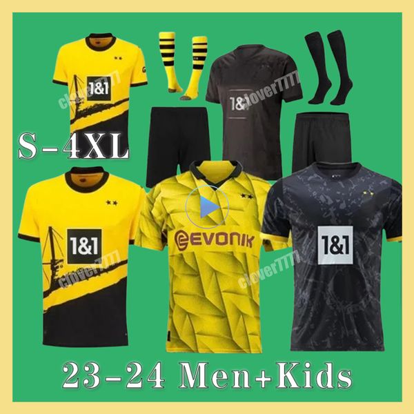 XXXL 4XL 22 23 24 REUS DORTMUND REYNA Futebol Jerseys Home 110º Especial SCHULZ BRANDT BELLINGHAM REUS SANCHO HALLER camisa HAZARD WITSEL MEN KIS uniformes de futebol