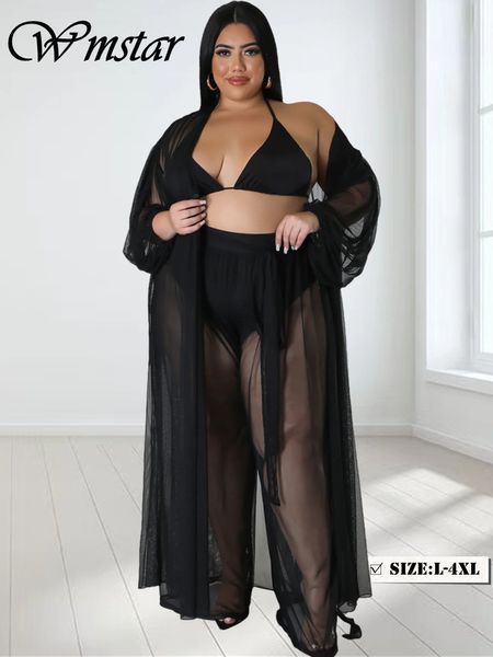 Plus Size Kleider Wmstar Größe Zweiteiliges Set Kleidung Chaos BH-Oberteil und Hose mit weitem Bein im passenden Großhandel Dropshopping 2023 230912