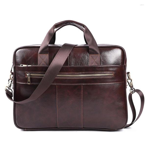 Aktentaschen Echtes Leder Herren Aktentasche Bürotaschen für Männer 15,6 Zoll Laptop Business Messenger Tote Handtasche 2023