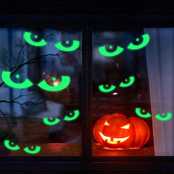 Decorazione di Halloween Luce notturna Occhi che fanno capolino Amazzonia Transfrontaliera Fluorescenza Terrore Fantasma Mano Decorazione per feste di Halloween Decalcomanie da muro