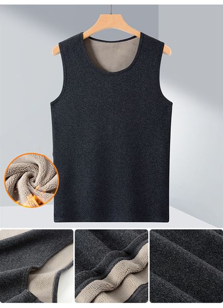 Herren Baumwolle Winter Warme Thermo-Unterwäsche Ärmellose Weste Fleece Gefüttert Basisschicht Tank Top Großhandel