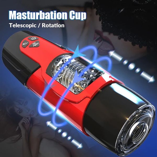 Massage Automatische Teleskop Rotation Männlicher Masturbator Pussy Erwachsene Vagina Masturbadores Elektrische Vibratoren Sex Spielzeug für Männer Sex Sho2634
