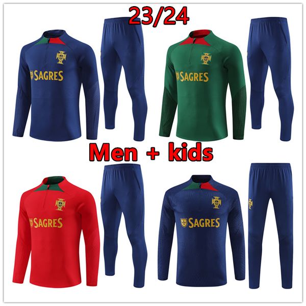 2023 2024 Português Futebol Treino Portuguesa Treinamento de Futebol Homens e Crianças 23 24 Portugieser Tracksuits Jogging Shirt Kits Survetement Foot Set