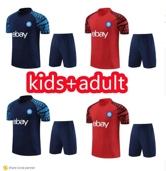 23 24 Maglia Napoli Maglia a maniche corte Maglie da calcio 2023 2024 Kit per bambini Napoli Maglia da calcio Halloween Speciale Fouth MARADONA OSIMHEN ANGUISSA SsC