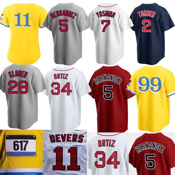 TOP 2023 Custom S-4XL 10 Trevor Story 34 David Ortiz Trikots Ted Williams J.D. Martinez Chris Sale Bogaerts 11 Rafael Devers 7 Vazquez Baseball-Trikots