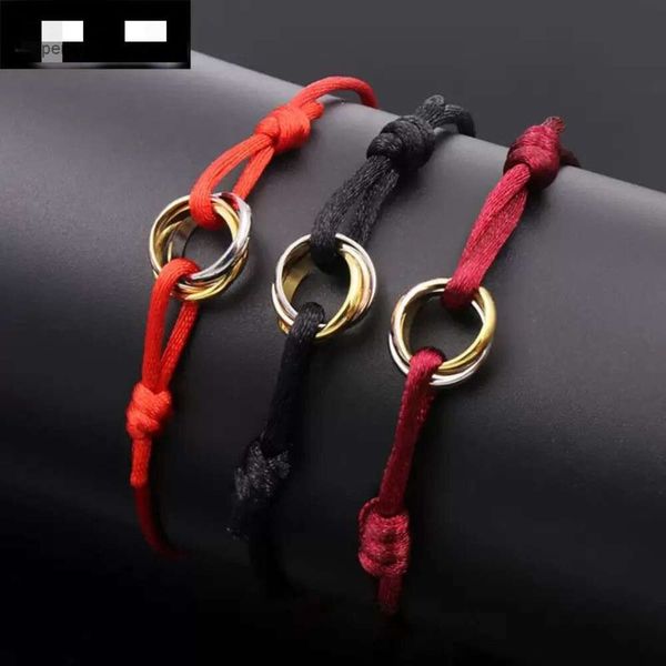 Mens pulseira designer pulseira moda 316L aço inoxidável anel corda pulseira três anéis mão cinta casal pulseiras para mulheres e homens l2