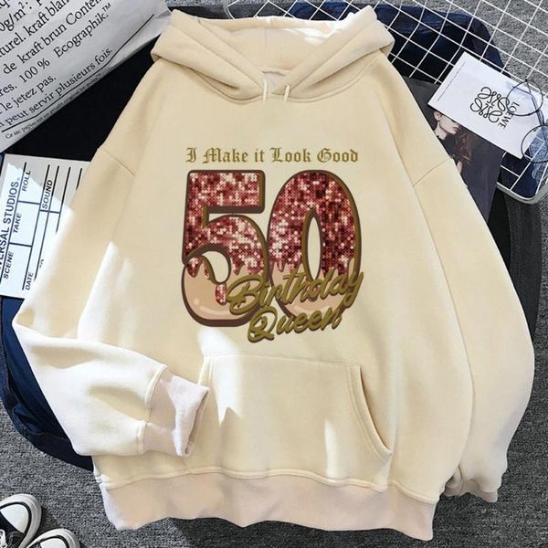 Hoodies femininos 50 ans 50th anos aniversário mulheres 90s estilo coreano y2k estética roupas góticas feminino anime capuz