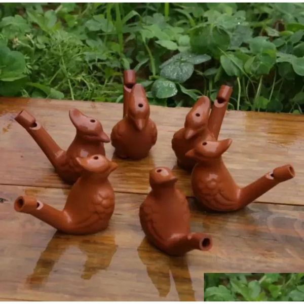 Geräuschmacher Vintage-Stil Vogel Wasserpfeifen Ton Ocarina Trällerer Lied Keramik Chirps Kinder Badespielzeug Großhandel Drop Lieferung Dhbrj