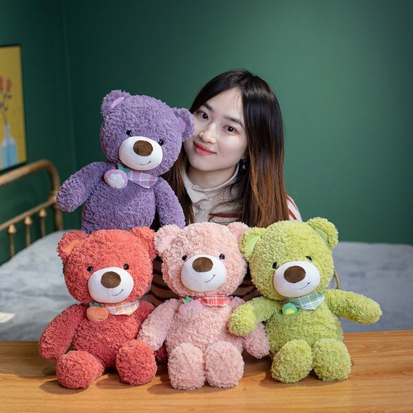 40cm yeni oyuncak ayı peluş bebekler sevimli karikatür su meyve eşarp ayı peluş oyuncak bebek Kawai Çocuk Noel Hediyesi