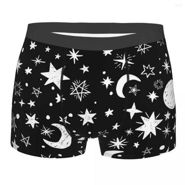 Трусы мужские трусики Moons Stars черно-белые мужские шорты-боксеры нижнее белье