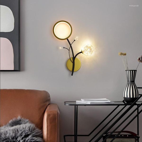 Wandleuchte Moderne Neuheit LED für Wohnzimmer Hintergrund Wandleuchte Eisen Kunst Glas Acryl Kristall Leuchte