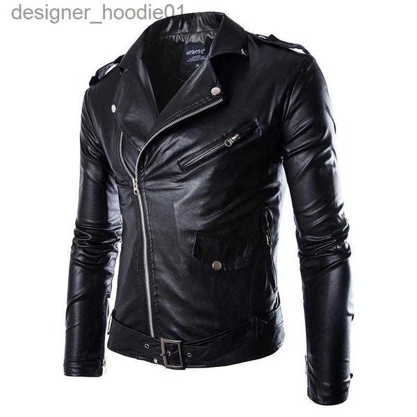 Herrenfell Kunstpelz Herrenmode PU-Lederjacke Frühling Herbst Neuer britischer Stil Herren Lederjacke Motorradjacke Herrenmantel Schwarz Braun M-3XL L230913