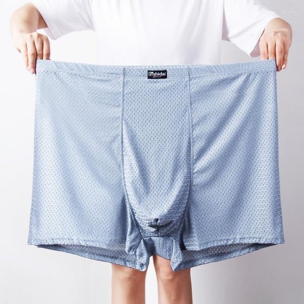 Underpants 2 pcs homens verão malha respirável oversized 11xl 12xl 13xl alta cintura gelo seda rápida secagem plana ângulo roupa interior