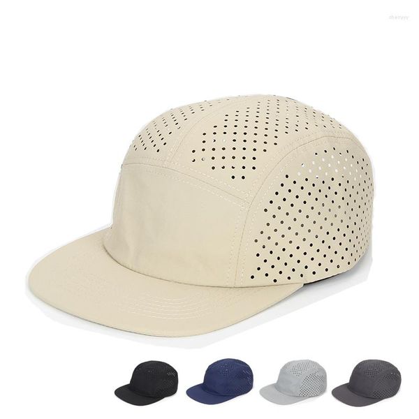 Cappellini con sfera 2023 Fori a asciugatura rapida 5 pannelli da baseball per uomo donna Czapki Sombreros Hiphop Skateboard Snapback Hombre Cappelli