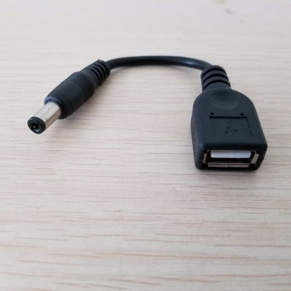 Adattatore maschio DC 5,5 mm x 2,1 mm a prolunga USB tipo A femmina da 12 cm