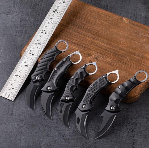 Chaveiro portátil pequeno karambits faca acampamento ao ar livre facas de garra dobráveis ferramentas de corte edc