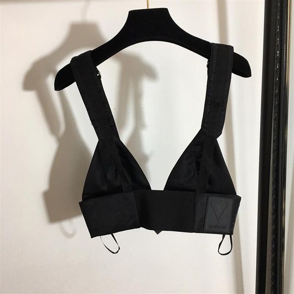 Sutiãs mulheres nylon triângulo colete sutiã confortável tubo zíper bralette tiras ajustáveis sexy lingerie sólida roupa interior234o