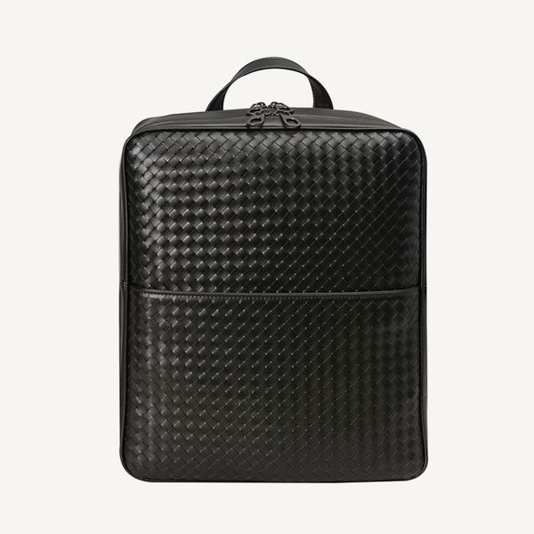 5A Üst düzey deri sırt çantası tasarımcısı çanta moda basit seyahat çantası lüks marka minimalist iş erkekler bilgisayar çantası A4 dosya el dokuma çanta 2023 yeni