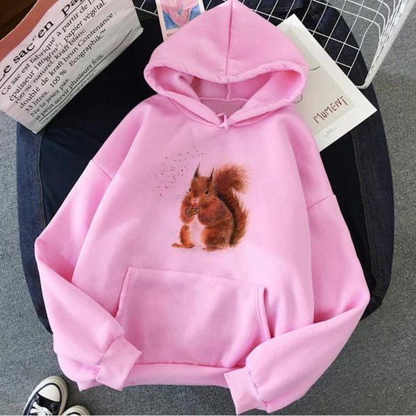 Hoodies femininos esquilo mulheres gótico 90s capuz roupas femininas roupas vintage