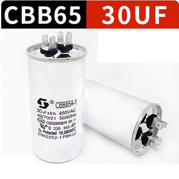 10Pcs CBB65 30uf Motor Capacitor Ar Condicionado Compressor Iniciar Capacitor 450V