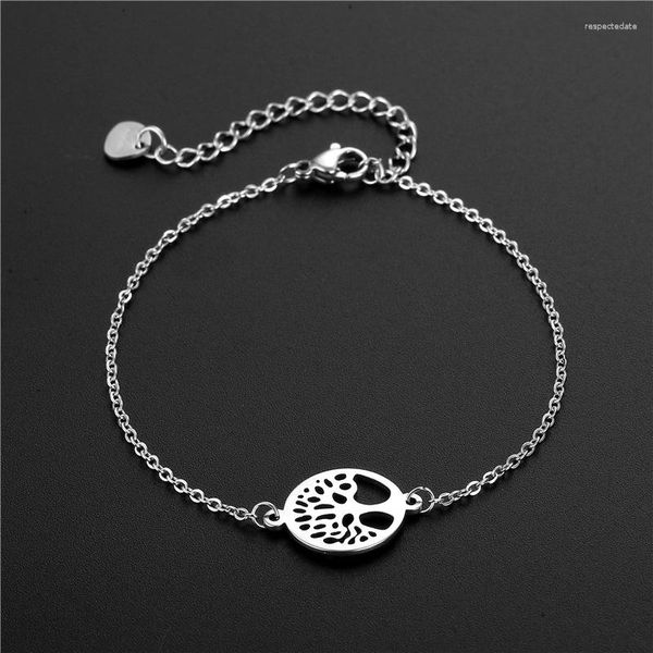 Braccialetti con ciondoli Bracciale rotondo delicato con albero della vita in acciaio inossidabile per donna Vendita all'ingrosso in fabbrica Qualità sorprendente Super