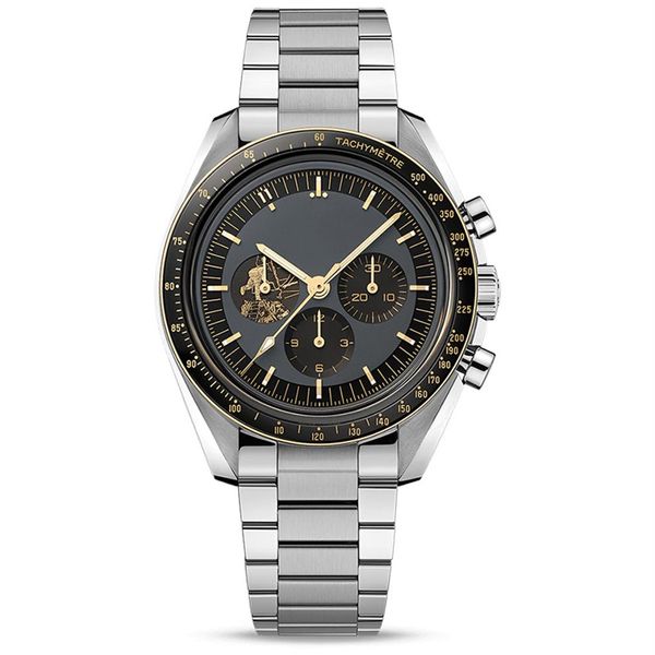 Schweizer Top-Markenuhren für Herren, Apollo 11, 50-jähriges Jubiläum, Designer-Uhr, Quarzwerk, alle Zifferblätter, Mondschein-Zifferblatt, Geschwindigkeit, Montr2581