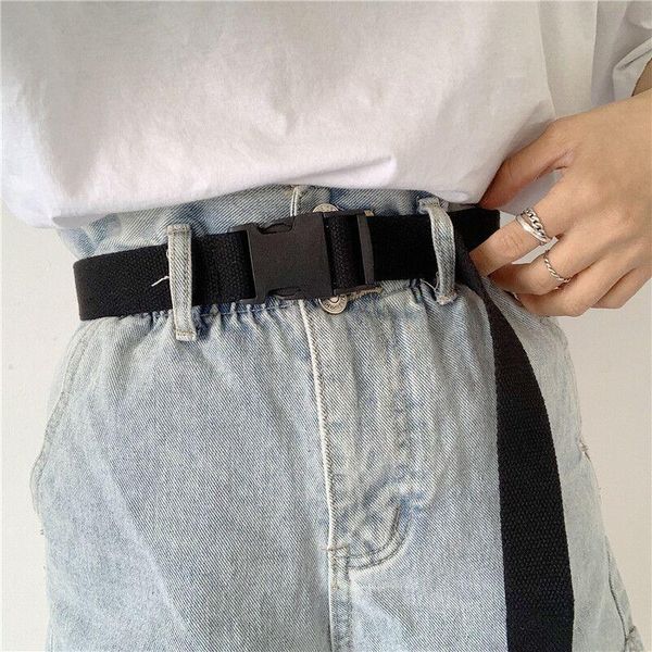 Cintura militare da uomo Cinture di tela con fibbia in plastica per donna Cintura tattica da viaggio all'aperto Pantaloni jeans casual Cintura unisex