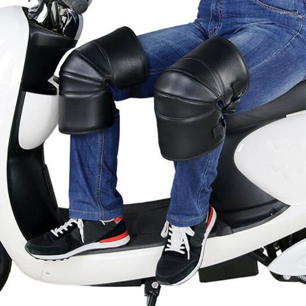 Joelheiras para scooter elétrica, armadura para motocicleta, proteção contra calor e frio, equipamento de ciclismo resistente ao vento, masculino e feminino, pu