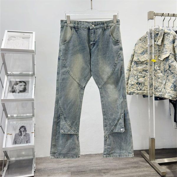 Calças masculinas Plus Size Street Hip Hop High Street Jeans Slim Fit Elastic Pés Calças com Buracos Quebrados Moda Tendência Estrela Mesmo Estilo Calças 444g5