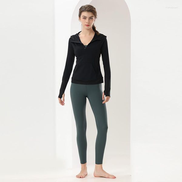 Damen-Trainingsanzüge, Yoga-Sets, Damen, Workout, Sportbekleidung, Fitness, langärmlig, bauchfreies Top, Leggings mit hoher Taille, nahtlose Sportanzüge, Fitnessstudio-Bekleidung