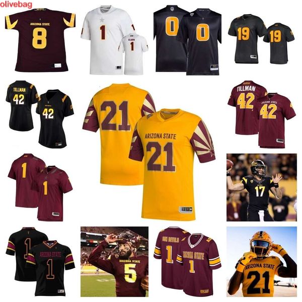 2023 State Sun Devils Fußballtrikot 24 Tate Romney 99 C.j. Fite 72 Sione Finau 74 Sean Na'a 96 Anthonie Cooper 17 Kaleb Black