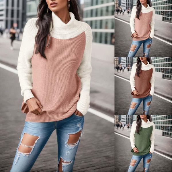 Kadın Sweaters Kadın Moda Günlük Uzun Kollu Örgü Sweater Eşleşen Yüksek Boyun Külotu Top House