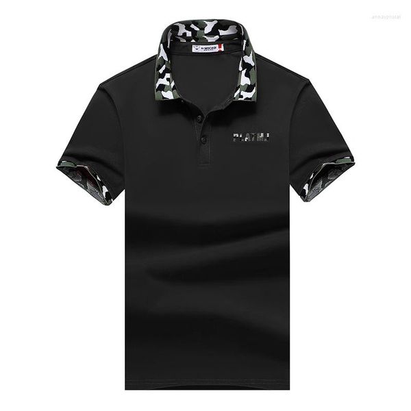 Herren-Polohemd, kurzärmeliges T-Shirt, Reverskragen, Hit-Farbe, reine Baumwolle, 2023 Sommer-Poloshirt